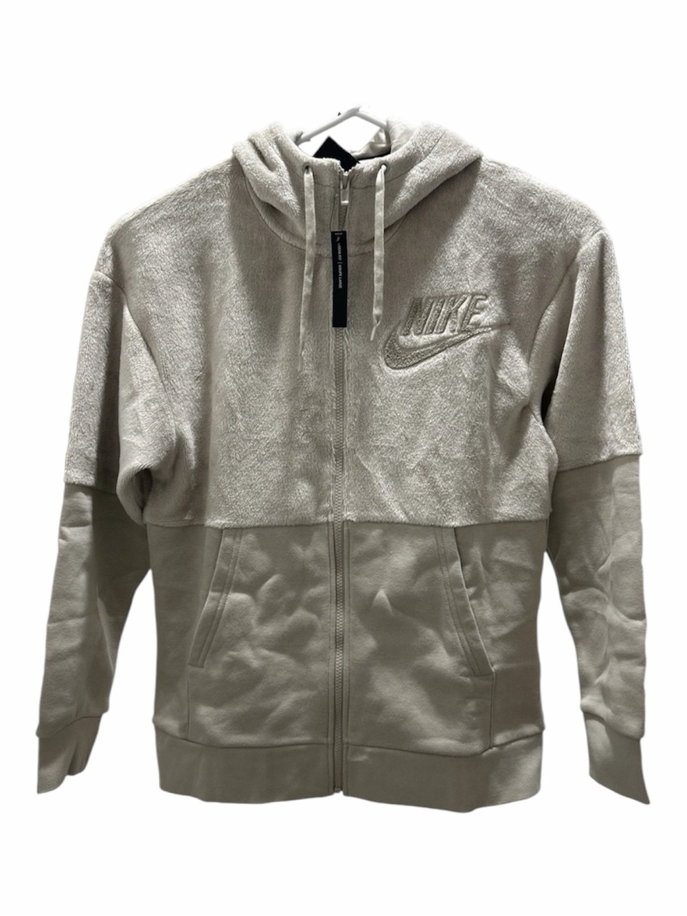 Nike Hoodie Mens Small Fleece Full Zip Plush Sherpa Swoosh Jacket 929117-221 NWT